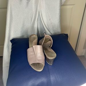 Taupe Medium Heel Slide